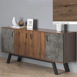 Μπουφές Νο 8 Με 4 Πόρτες 180x44.5x84 Με Επιλογές Χρωμάτων Δίχρωμος - Καστάνη Norse Oak
