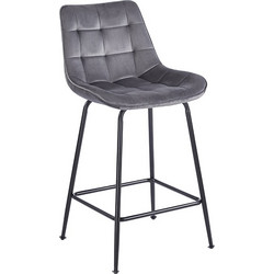 ERMINA GREY VELVET ΥΦΑΣΜΑ 64εκ. ΣΚΑΜΠΟ ΜΕΤΑΛΛΙΚΟ 49X50X64-94εκ