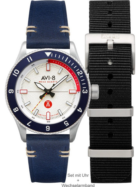 AVI-8 hawker Ανδρικό Ρολόι με Μπλε Δερμάτινο Λουράκι AV-4103-03