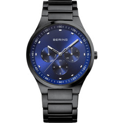 Bering Classic Black IP Ανδρικό Ρολόι Χρονογράφος με Μαύρο Μεταλλικό Μπρασελέ 11740-727