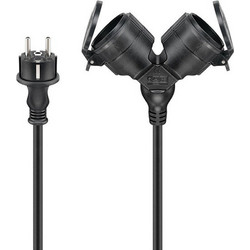 Καλώδιο Προέκτασης Goobay 3x1.5mm με 2x Type F IP44 10m Black 65435