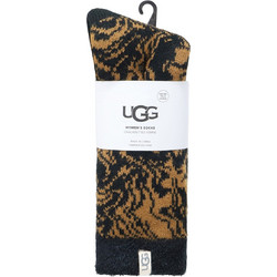 UGG Josephine Fleece Γυναικείες Κάλτσες Ταμπά Μαύρες με Σχέδια 1113456-CLJ