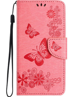 Tel1 iPhone 16e Butterfly Flowers Θήκη Βιβλίο - Pink