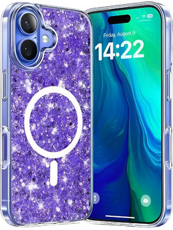 Techsuit Sparkly Glitter MagSafe Back Cover Purple (iPhone 16)