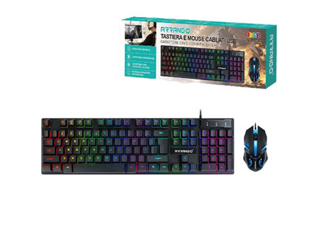 Arrango ASM76394 Gaming Πληκτρολόγιο RGB Black