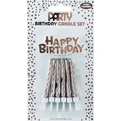 Κεριά τούρτας 12 τεμ Happy Birthday χρυσό Clairefontaine 26577-GCC