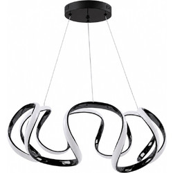 VenCore VenCore Nuvia Black 7741-20031 - Μοντέρνο Κρεμαστό Φωτιστικό Οροφής LED 45W Μαύρο Αλουμίνιο με Ρυθμιζόμενο CCT Λευκό - Ημέρας - Θερμό & Χειριστήριο - Φ48 x Υ18cm