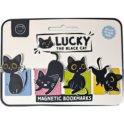Puckator Μαγνητικοί Σελιδοδείκτες Lucky the Black Cat 4τμχ