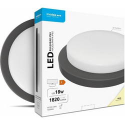 Modee Led Στρογγυλή Απλίκα 18W 4000K IP65 Μαύρο Erp - (ML-BH4000K18WR-B)