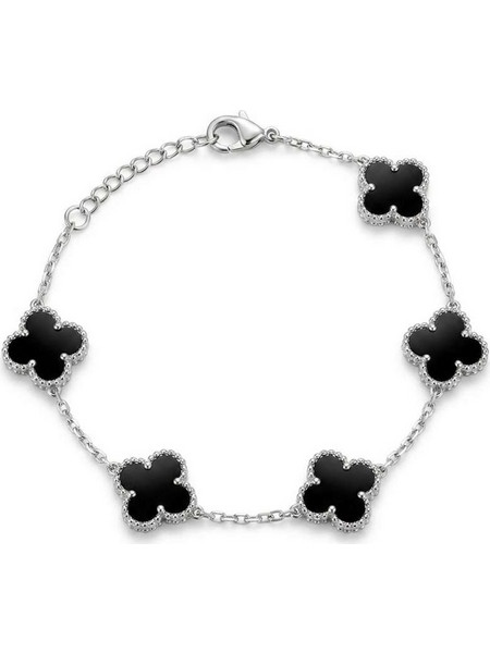 Clover ατσάλι βραχιόλι μαύρο μεγάλο