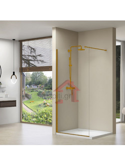 Καμπίνα Ντουζιέρας Walk-iN 60x185 SPARKE EXTATIC-01 Χρυσή Με Διάφανο Κρύσταλλο SR600185G