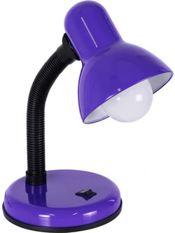 GLOBOSTAR(R) STUDENT GLB-102-0014 Μοντέρνο Επιτραπέζιο Φωτιστικό Πορτατίφ με Ντουί 1 x E27 AC 220-240V IP20 - Μωβ & Μαύρο - Μ14 x Π14 x Υ32cm