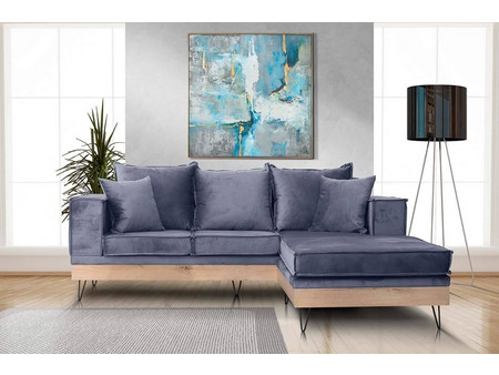 Γωνιακός Καναπές Σέριφος Sofa Agora 220x190x80cm (Ξύλο-Ύφασμα) Με Επιλογή Υφάσματος