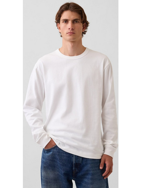 Ανδρική Μπλούζα Heavyweight Relaxed Γραμμής Fresh white
