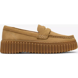 Clarks Torhill Penny Loafers Suede Sand