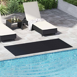 vidaXL Τάπητας Δαπέδου με Λεπτή Ράβδωση Μαύρο 1 x 2 m Λάστιχο