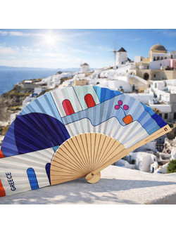 Βεντάλια ξύλινη 23εκ. Aegean village