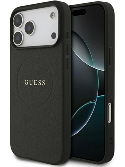 Guess Grained Gold Ring Magsafe Θήκη Black (iPhone 18 Pro Max / 17 Pro Max)