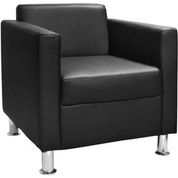 HomeMarkt Πολυθρόνα Δερματίνη Μαύρη Cubo HM3035.02