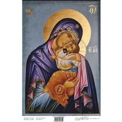 Craftistico Ριζόχαρτο Decoupage 30x40cm Παναγία με Ιησού Χριστό ΙΙ