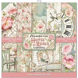 Stamperia 10 Χαρτιά Scrapbooking 30,5x30,5cm Διπλής Όψης House of Roses