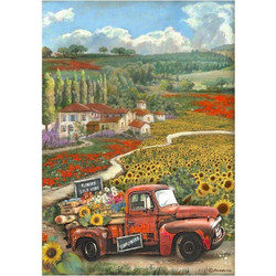 Stamperia Ριζόχαρτο Decoupage A4 (21X29,7cm) Sunflower Art Vintage Car