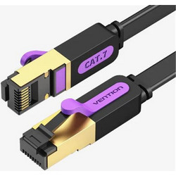 Vention Flat U/UTP Cat.7 Καλώδιο Δικτύου Ethernet 5m Black ICABJ