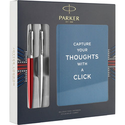 Parker Σετ Γραφείου με Σημειωματάριο και Στυλό Jotter Ballpoint Stainless Steel CT 3τμχ