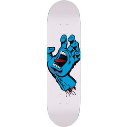 Santa Cruz Skate Deck Deck Scraemihg Hand White White Blue