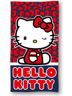 Hello Kitty Cutie Style Πετσέτα Μπάνιου & Θαλάσσης Γρήγορου Στεγνώματος 100% Πολυεστέρας 70x140 εκ