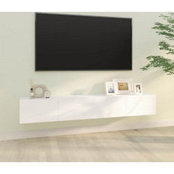 vidaXL Έπιπλο Τηλεόρασης Ξύλινο Λευκό Μ100xΠ30xΥ30cm 804544