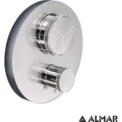 Almar Thermo Core Push E176633 Chrome - Θερμοστατικός μίκτης εντοιχισμού 3 εξόδων (εξωτερικό τμήμα)