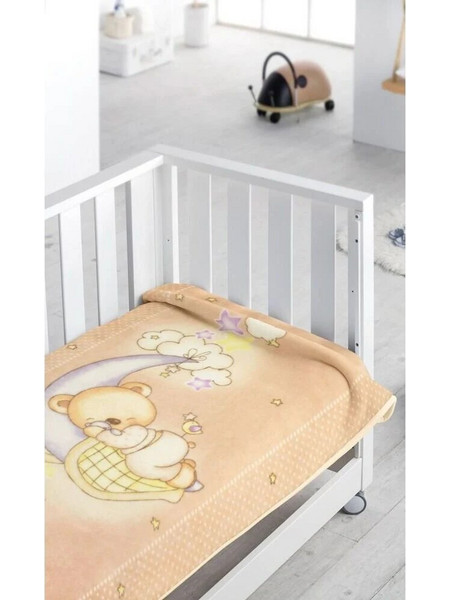 Pielsa Baby Sleepy Bear Κουβέρτα Αγκαλιάς Βελουτέ 80x110 Μπεζ