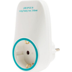 GEYER Αντάπτορας σούκο με 2 θύρες USB GES-156