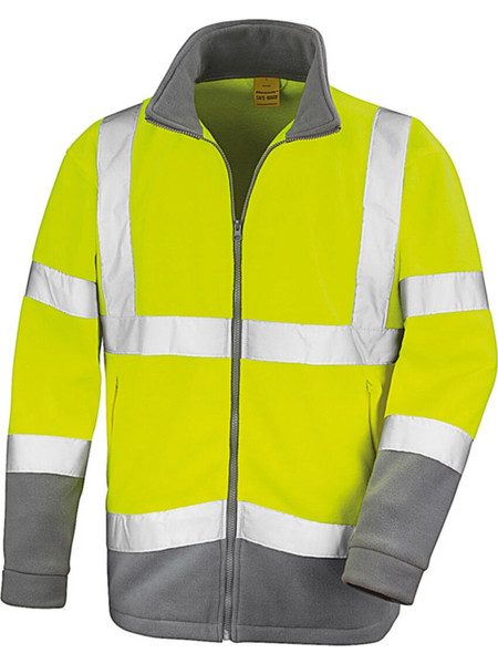 Μπουφάν Safety Microfleece με ανακλαστικές ρίγες R329X Result Fluo Yellow/Grey