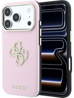 Guess Smooth & Big Strass Logo Back Cover Pink (iPhone 18 Pro Max / 17 Pro Max)