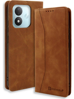Bodycell Book Case PU Leather Θήκη Πορτοφόλι Brown (Xiaomi Redmi Note 17)