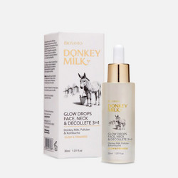 Biosanto Donkey Glow Drops 3in1 Serum Προσώπου, Λαιμού & Ντεκολτέ 30ml