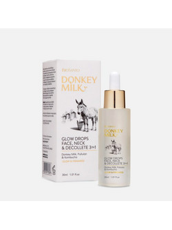 Biosanto Donkey Glow Drops 3in1 Serum Προσώπου, Λαιμού & Ντεκολτέ 30ml