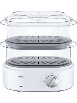Braun FS 5100 Ατμομάγειρας 850W με 2 Επίπεδα Μαγειρέματος White
