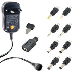 Universal Τροφοδοτικό Schwaiger 1000mA/9 Tips/7