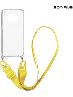 Sonique Armor Clear με Strap Θήκη Σιλικόνης (Honor 50 Lite / Nova 8i) Κίτρινο