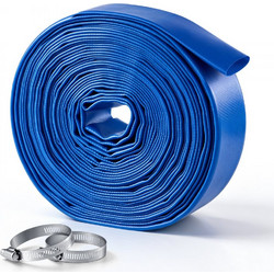 Σωλήνας εκκένωσης VEVOR 1-1/2" x 15,2 m PVC Lay Flat Σωλήνας αντλίας νερού αντίστροφης πλύσης, για φίλτρο άμμου πισίνας και αντλία φρεατίου, βαρέως τύπου, αποχέτευσης μεταφοράς νερού, ανθεκτικός σε κα
