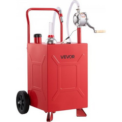 VEVOR 20 Gallon Fuel Gas Caddy, Carbon Steel, Φορητό δοχείο αποθήκευσης μεταφοράς καυσίμου με χειροκίνητους τροχούς αντλίας και κύλισης, δοχείο βενζίνης ντίζελ, για αυτοκίνητα, χορτοκοπτικά, ATV, σκάφ