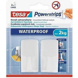 Tesa 59701-00000-03 Κρεμαστράκια με Αυτοκόλλητο Πλαστικά Λευκά 2τμχ