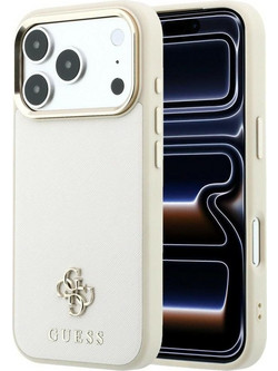 Guess Saffiano Small 4G & Classic Logo MagSafe Θήκη iPhone 18 Pro / 17 Pro Beige (GUHMP18L6PSA4DME)