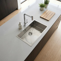 Sanitec 11906 Filo Quadra Υποκαθήμενος Νεροχύτης Inox Σατινέ 77x45cm