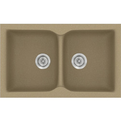Sanitec Classic 336 Επικαθήμενος Νεροχύτης Γρανίτη Ματ Metallic Cream 86x50cm