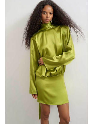 Topshop Mini Φόρεμα Σατέν Ceren Πράσινο 31002187