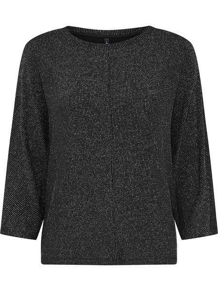 ONLY ONLCAROL 3/4 GLITTER BATWING TOP CS JRS 15384041-BlackSilver glitter JetBlack